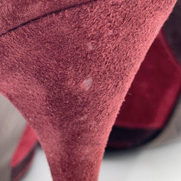 STUART WEITZMAN AUTH Womens Red Leather Suede Pumps Shoes Size 8M pointed toes - Picture 6 of 16